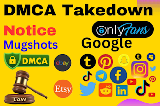 report under dmca to remove infringement google mugshots,fb, instagram over all
