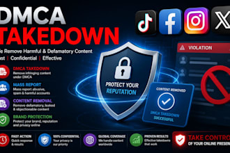 takedown social media content, mass report fb tiktok ig defamatory post x