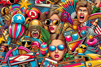 design retro vintage illustration retro comic