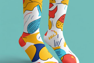 draw sublimation all type of unique socks design patterns