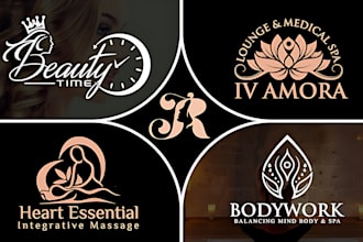 do luxury modern skincare, cosmetics, beauty, spa, salon and massage logo design