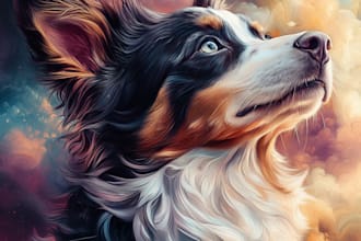 paint your cat, dog, or any pet into cartoon vector portrait