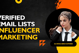 find best youtube, instagram, tiktok influencers email list