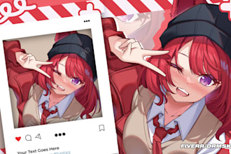 draw anime pfp character for vtuber or manga illustration
