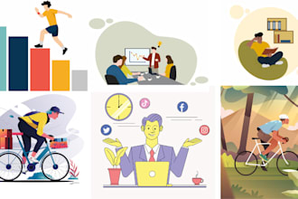 create modern minimalist flat vector art illustration for website, apps, brands