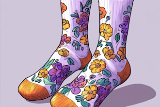 draw unique socks design for your brand