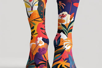 draw sublimation all type of unique socks design and pattern