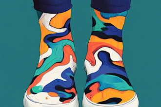 draw sublimation all type of unique socks design and pattern