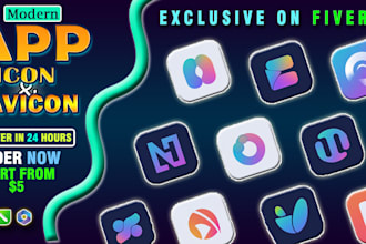 design professional app icons, favicons and logo design with unique branding