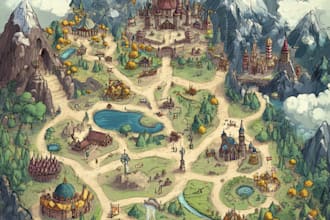 design vector maps, event maps, fantasy festival maps