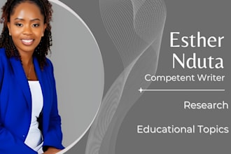 research and write educational topics in your time frame