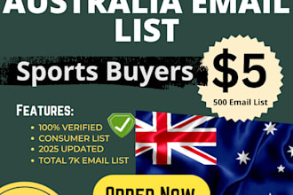 provide verified australian sports buyers email list