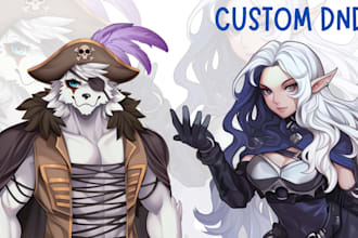 draw dnd character art, fantasy character and concept art