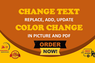 change text update text replace text add text color change in picture and pdf