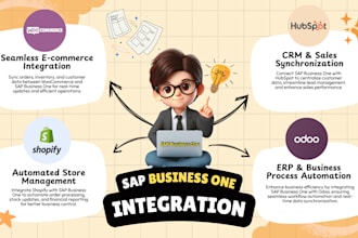 integrate hubspot, woocommerce, shopify, and odoo with sap b1