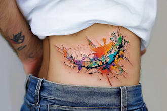 create your watercolor custom tattoo design and illustration