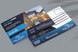 design a catchy postcard or direct mail in 24 hours