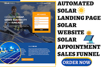 design automated solar landing page solar website solar appointment sales funnel