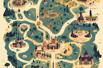create a custom illustrated map of any country, city or place