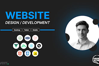 build website as full stack developer, front end developer, backend developer