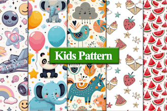 design seamless kids pattern for textile print