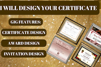 design invitation, tickets, voucher cards, graduation and marriage certificates