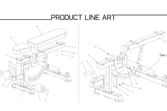 draw vector drawing or line art instruction manual etc