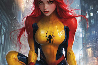 draw comic or cartoon character superhero etc