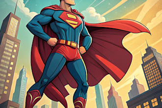 draw superhero comic cartoon characters