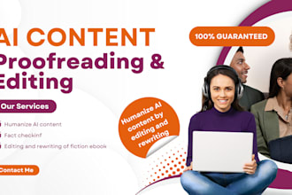 proofread, rewrite and humanize ai content, romance story ai content editing