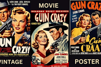 design vintage movie poster film concert poster retro travel event poster