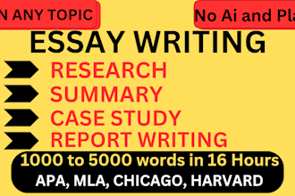 do essay writing, research summary, report and paper writing