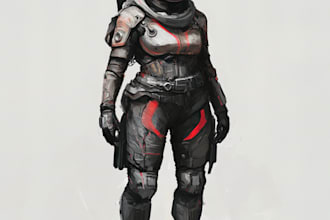make a sci fi character design or sci fi character art