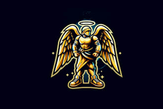 design high quality angel gold mascot  logo with free source files