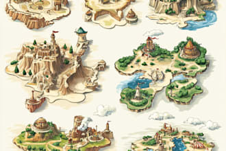 make a vector maps, festival maps in illustrator in unique style