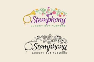 design luxury cut flower bouquet vendor logo