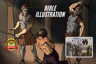 create christian bible illustration easter bible story children book story