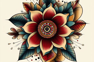 desing a tattoo in american traditional tattoo style