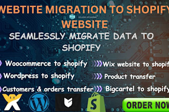 migrate your woocommerce to shopify website,bigcartel to shopify,wix to shopify
