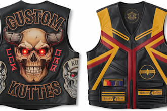 create custom fivem clothing, mc kuttes with patches, biker vests, and police un