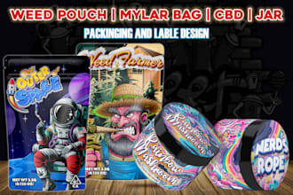 expert unique weed pouches, mylar bags, jar labels, and cbd label design