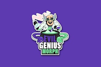 design evil genius morphs creative clever logo