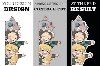 creat cutlines and dia cut for your stickers design