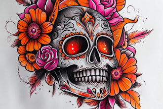 make a custom and american traditional tattoo design