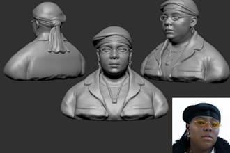 3d actionfigure,3d head bust model, 3dface model, 3d prop an 3d object for print
