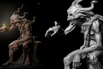 sculpt 3d model,realistic sculpt,dnd miniature,action figure,statue,articulation