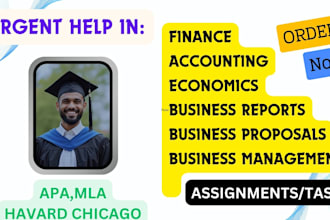 do accounting and finance, business, economics and project management tasks