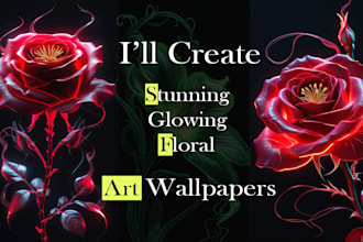 create stunning glowing floral art wall papers