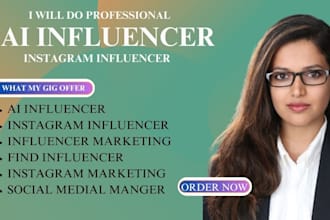 do your instagram ai influencer,  social media manger and influencer marketing