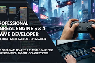 blueprint, develop, fix and optimize ue5, ue4 game with multiplayer, UI, maps